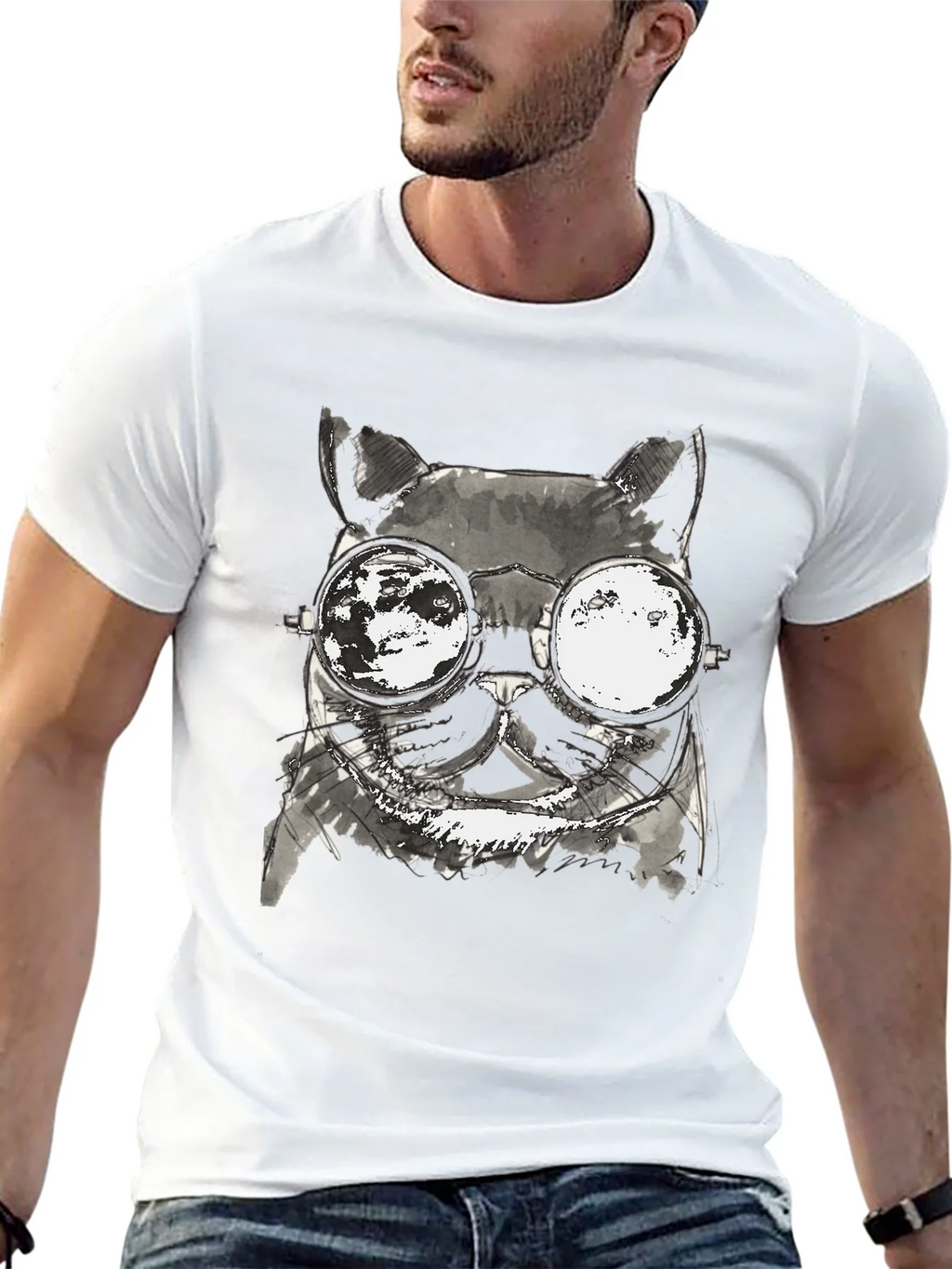 Cool Cat T-Shirt - Unisex Black Tee with Unique Graphic product image 4