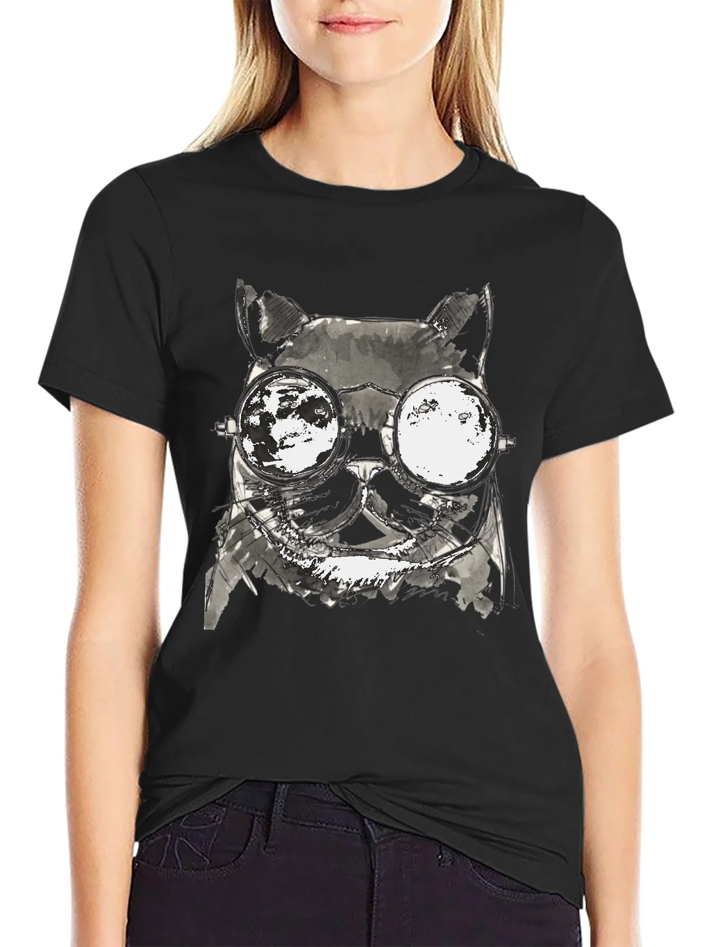Cool Cat T-Shirt - Unisex Black Tee with Unique Graphic product image 5