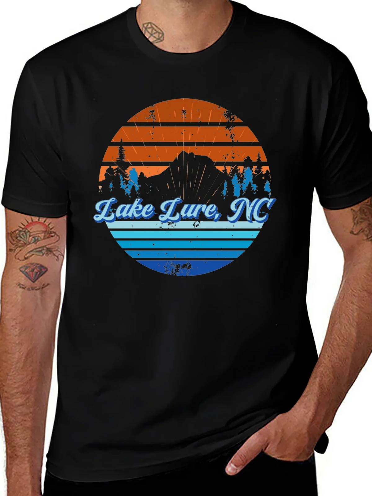 Lake Lure NC Graphic Tee - Mens Black T-Shirt product image 1