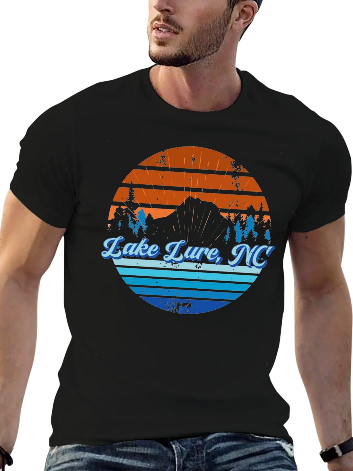 Lake Lure NC Graphic Tee - Mens Black T-Shirt product image 9