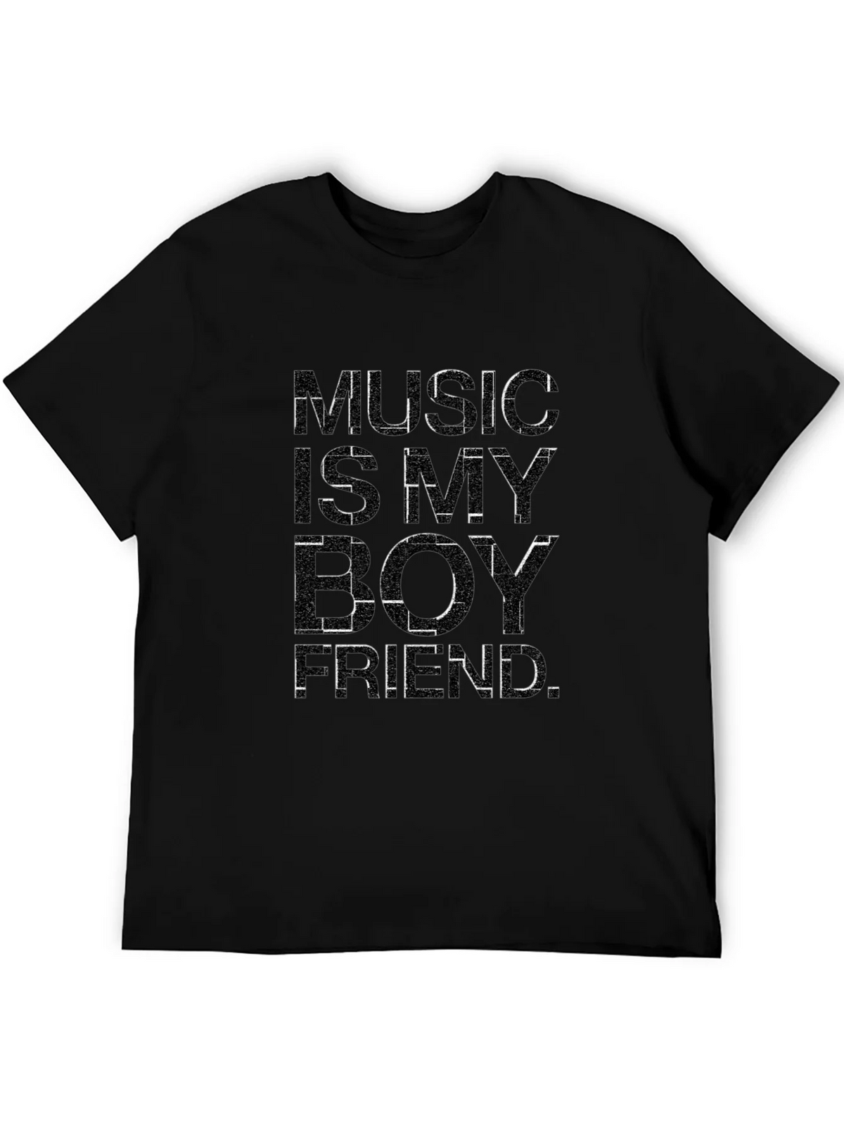 Music Is My Boyfriend Black Graphic Tee product image 8