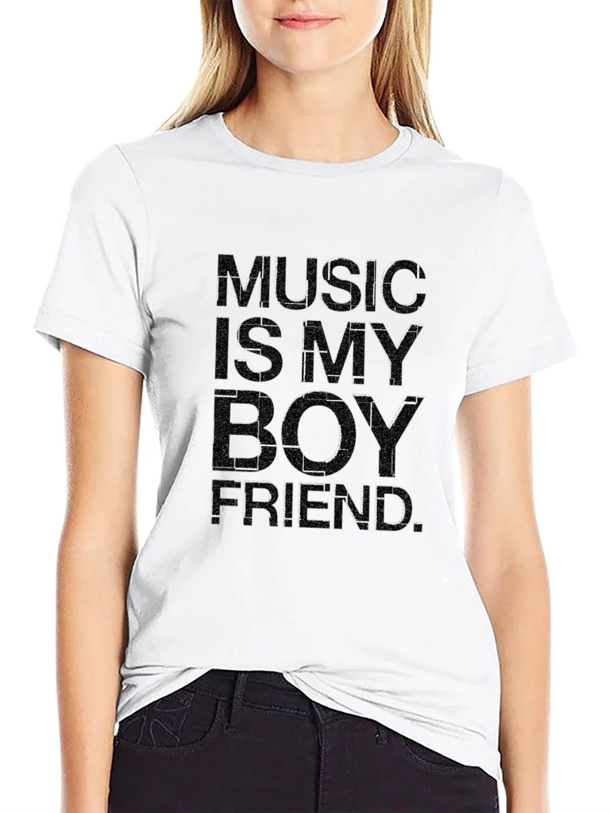 Music Is My Boyfriend Black Graphic Tee product image 11