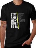 Stay Busy Black T-Shirt with Motivation Quote product image 1