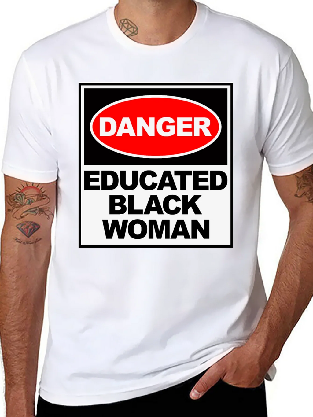 Danger Educated Black Woman Graphic Tee product image 10
