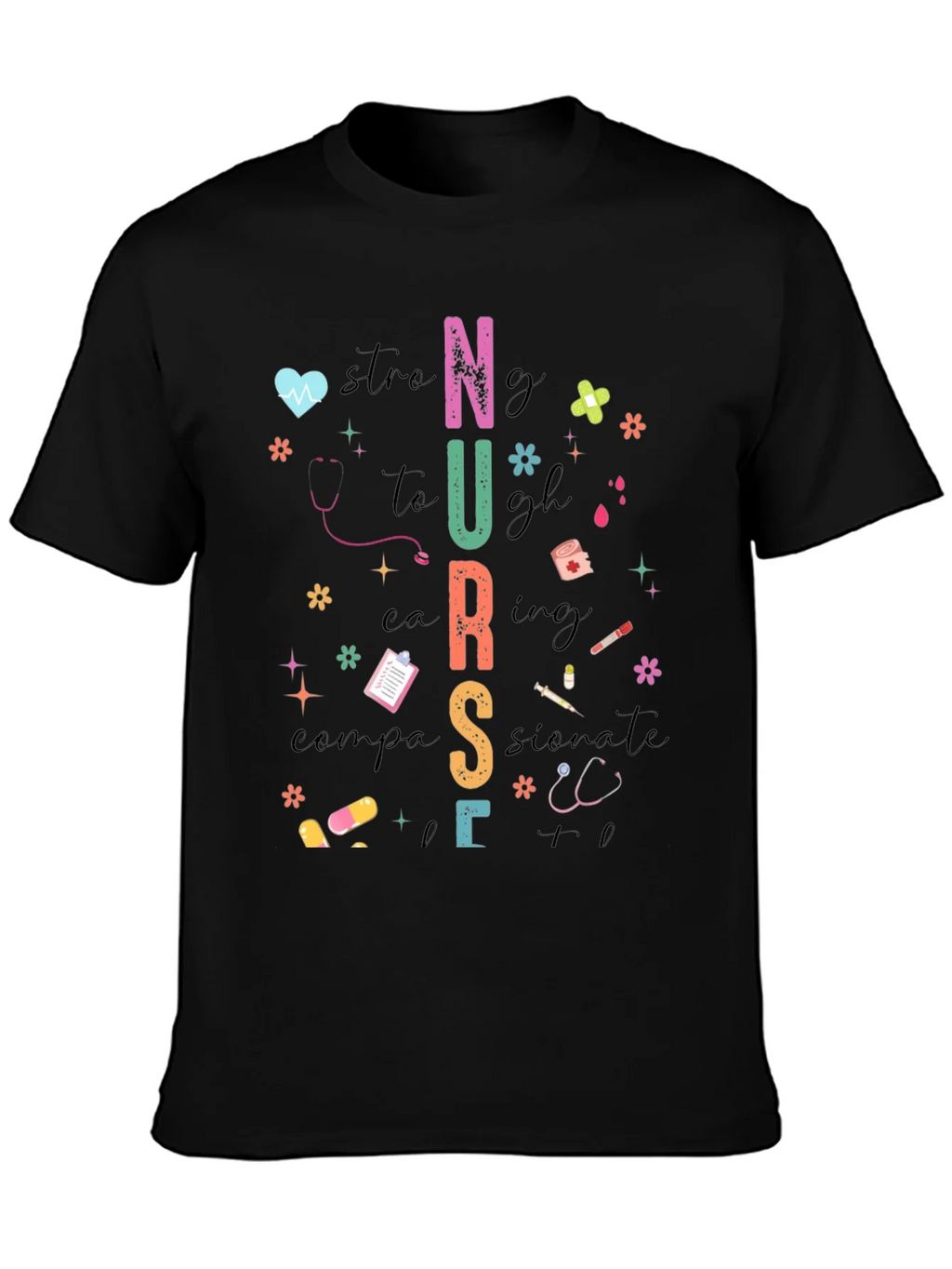 Nurse Graphic Tee - Strong Caring Compassionate product image 6
