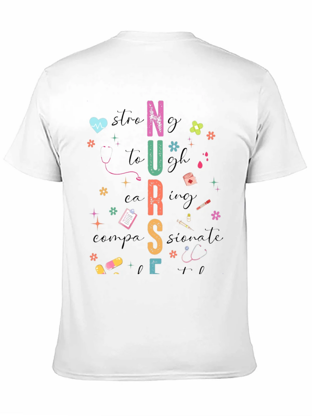 Nurse Graphic Tee - Strong Caring Compassionate product image 2