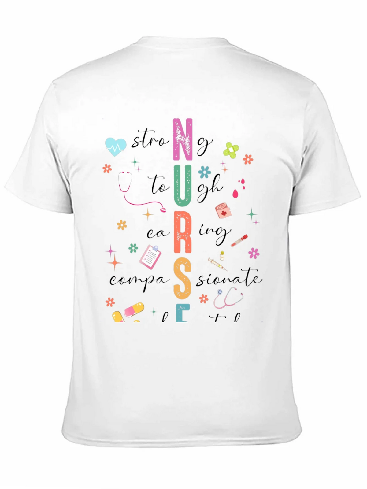 Nurse Graphic Tee - Strong Caring Compassionate product image 2