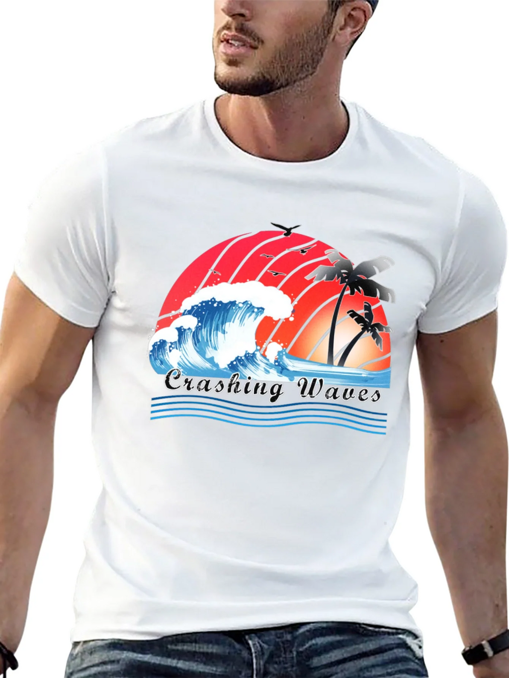 Crashing Waves Graphic Tee - Tropical Beach Vibes product image 4