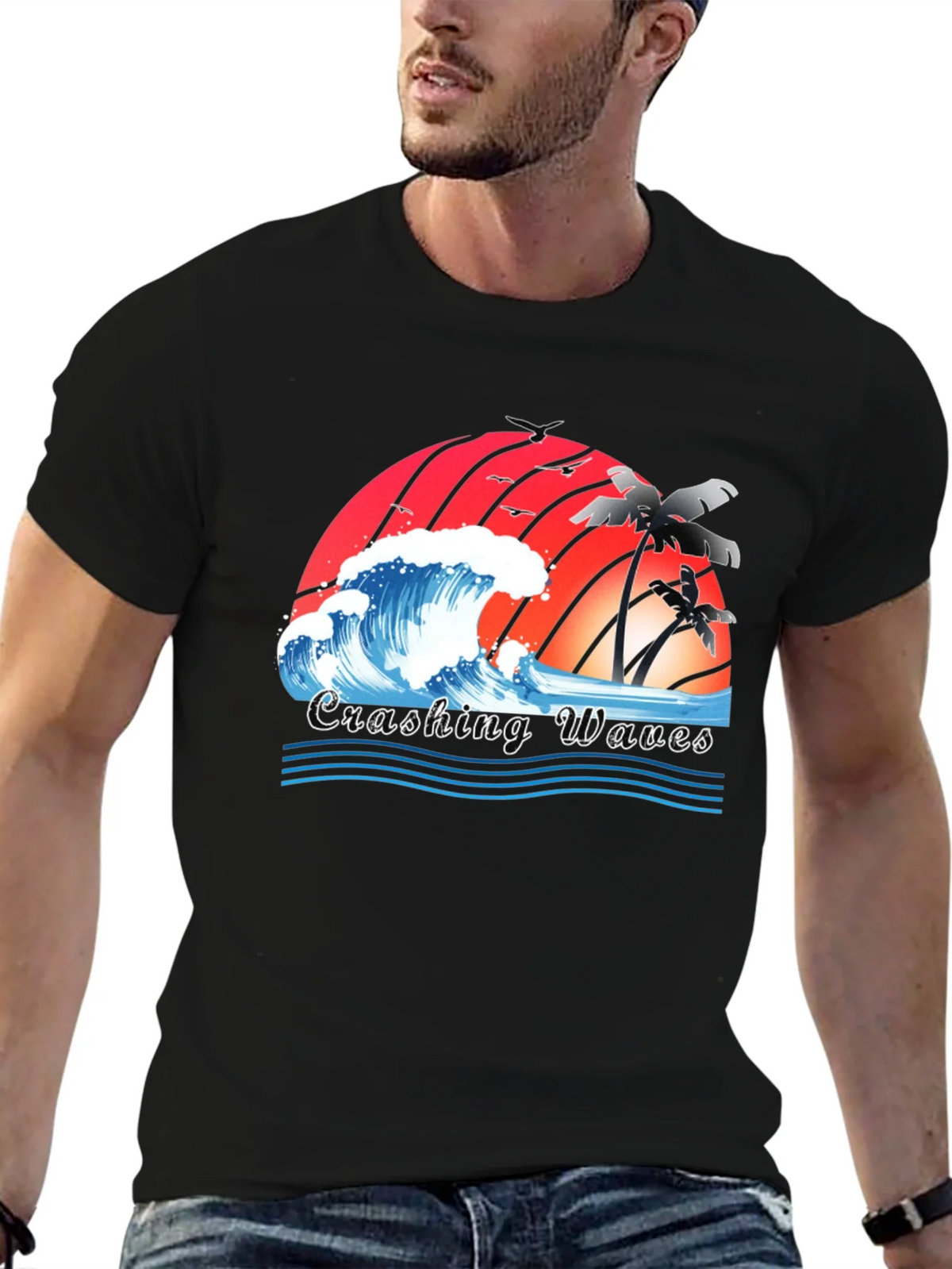Crashing Waves Graphic Tee - Tropical Beach Vibes product image 9