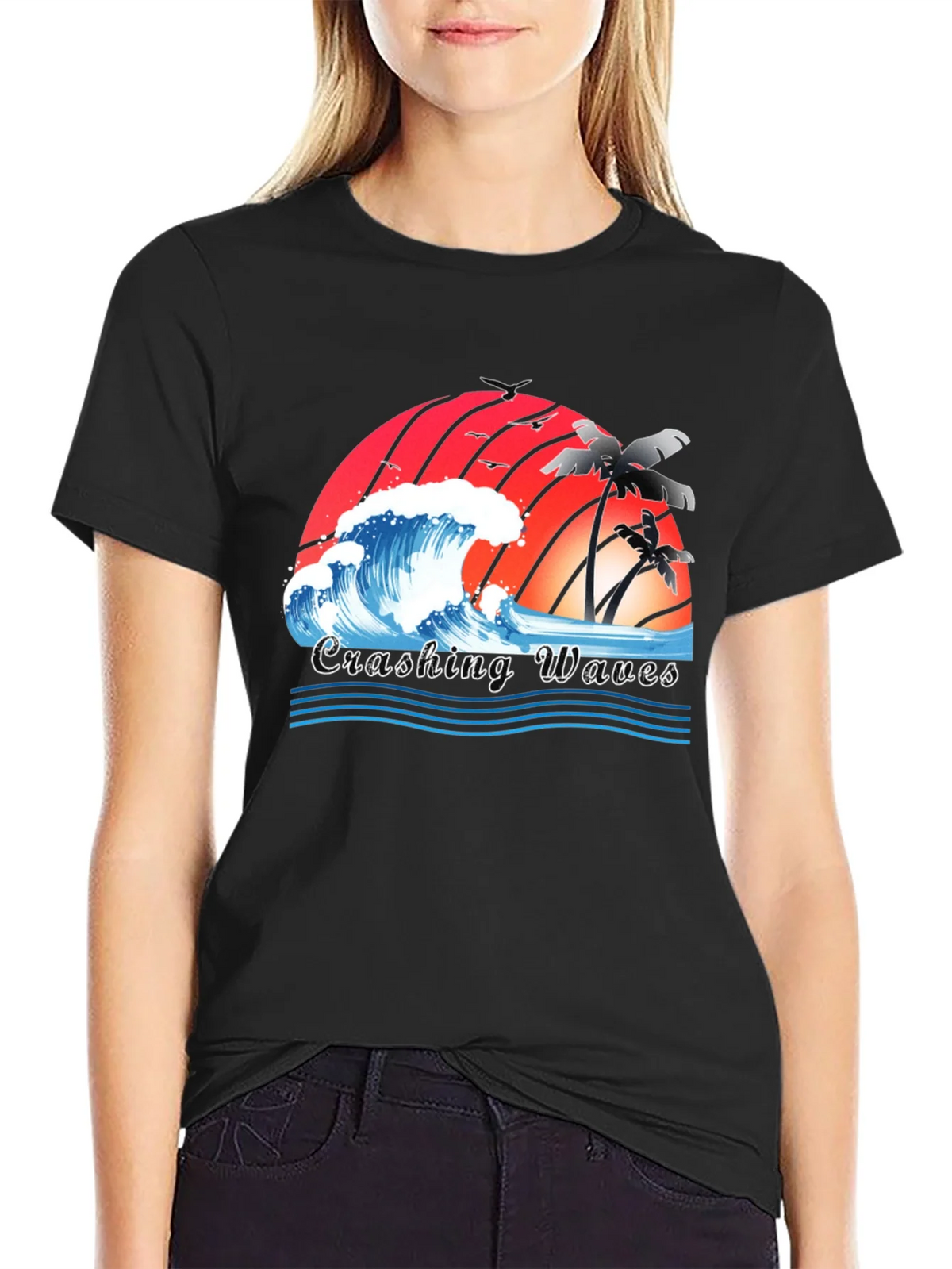 Crashing Waves Graphic Tee - Tropical Beach Vibes product image 5