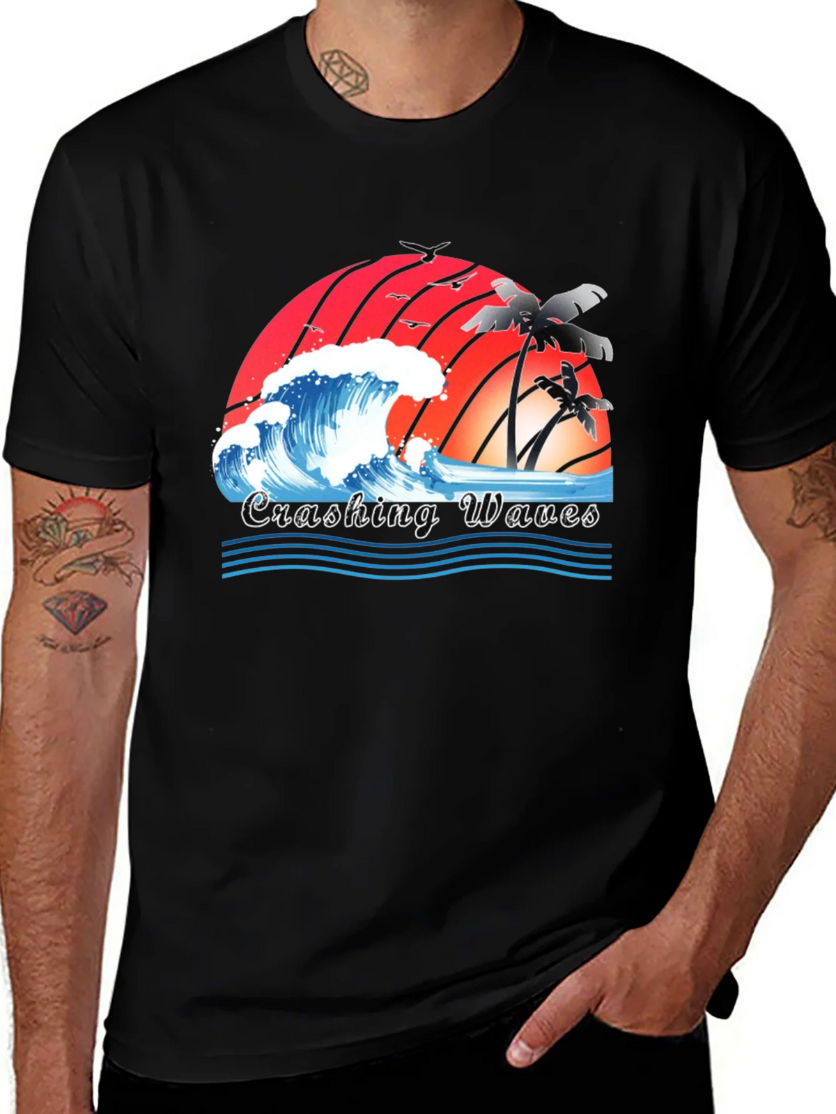 Crashing Waves Graphic Tee - Tropical Beach Vibes product image 1