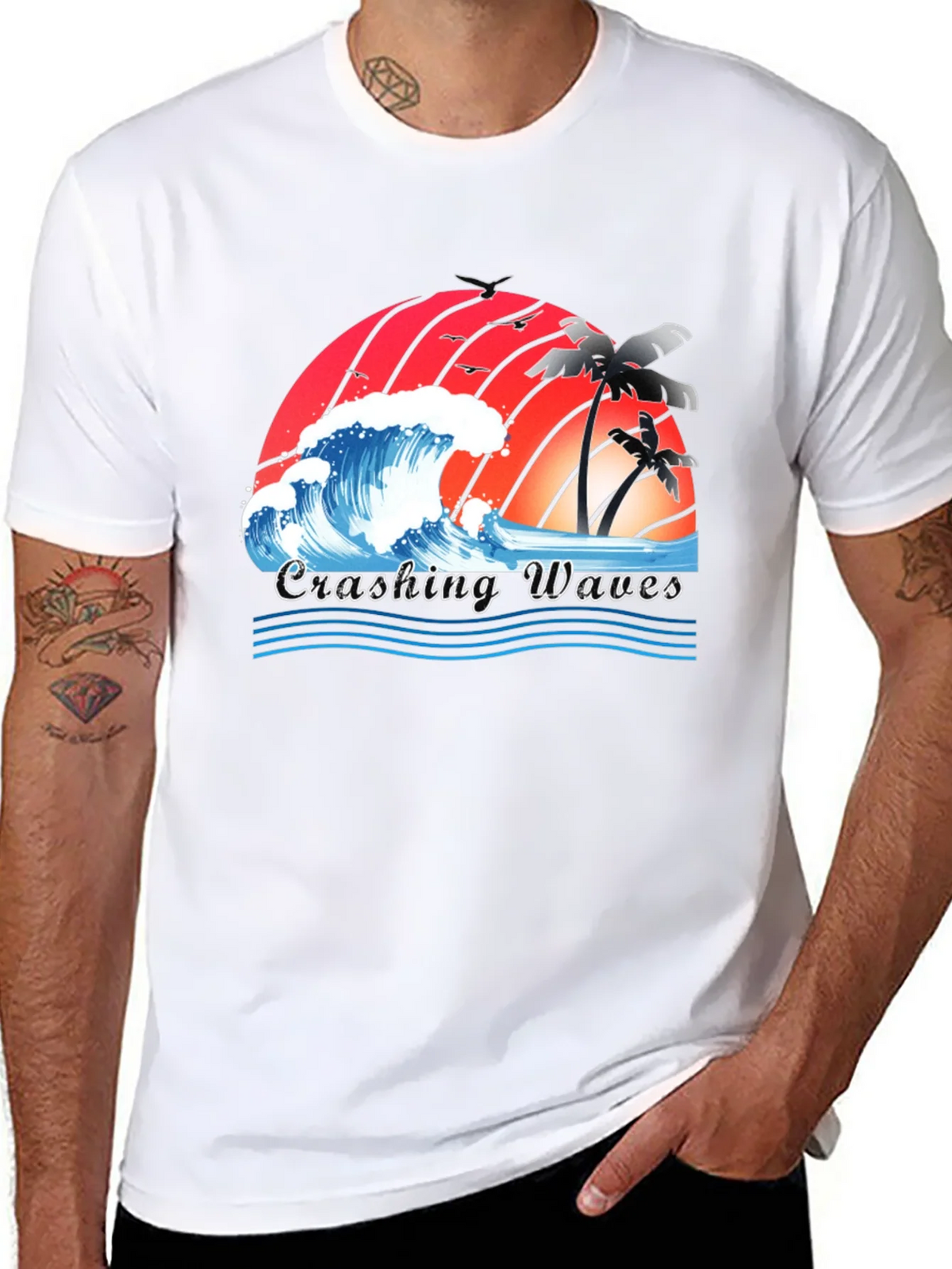 Crashing Waves Graphic Tee - Tropical Beach Vibes product image 10