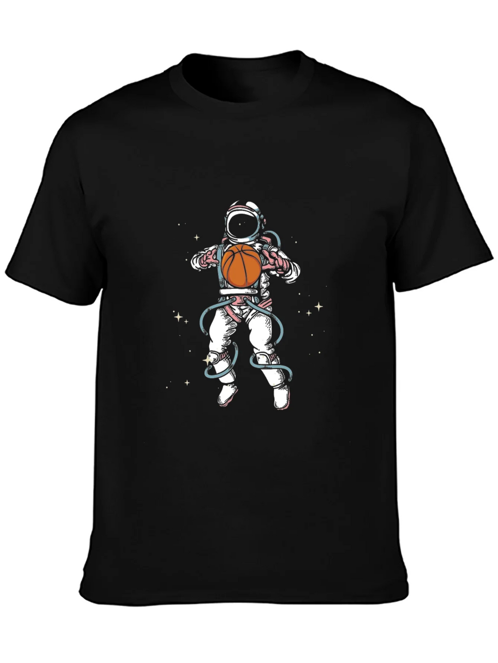 Astronaut Basketball Graphic Tee - Black Cotton Blend product image 6