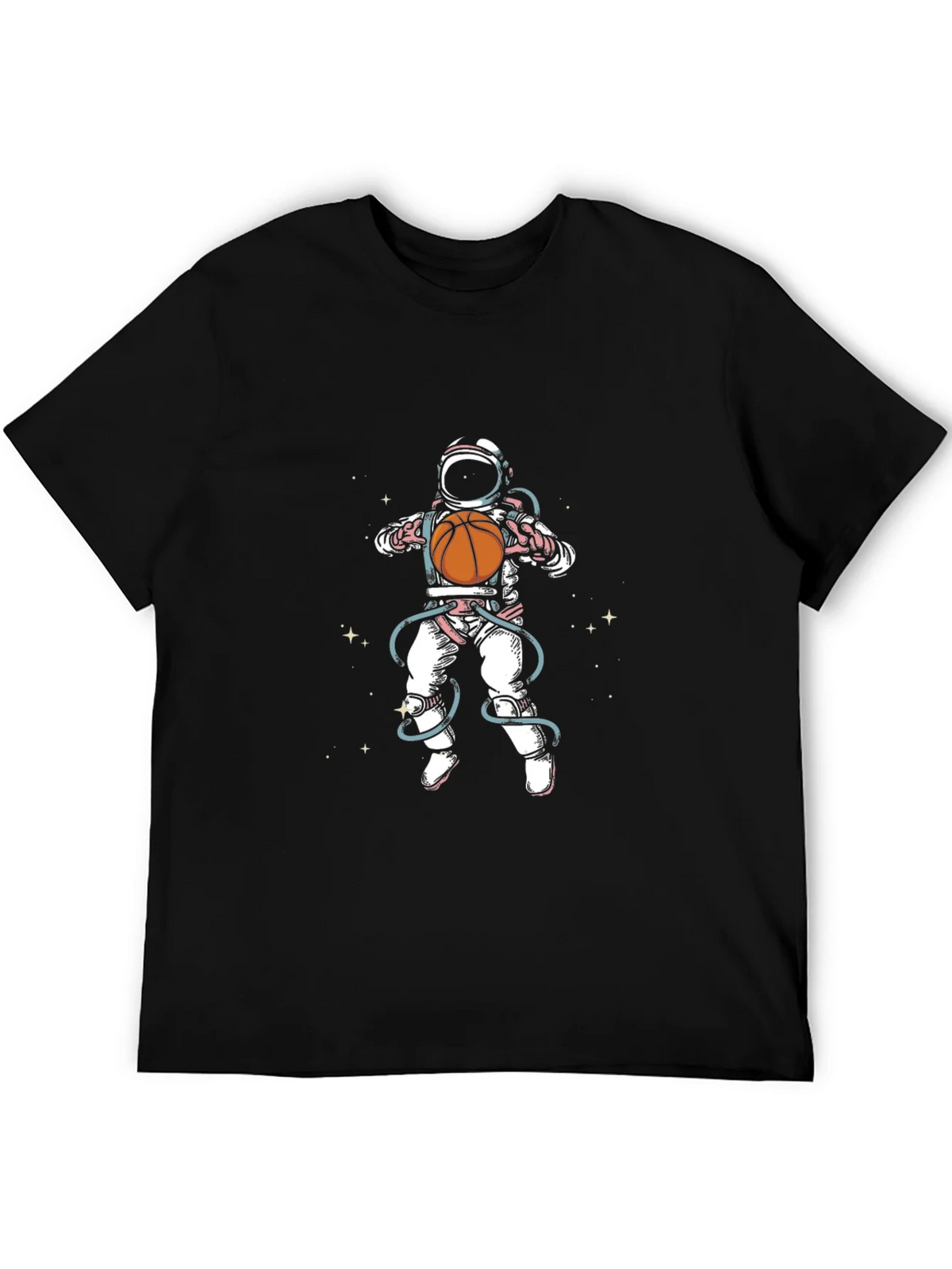 Astronaut Basketball Graphic Tee - Black Cotton Blend product image 8