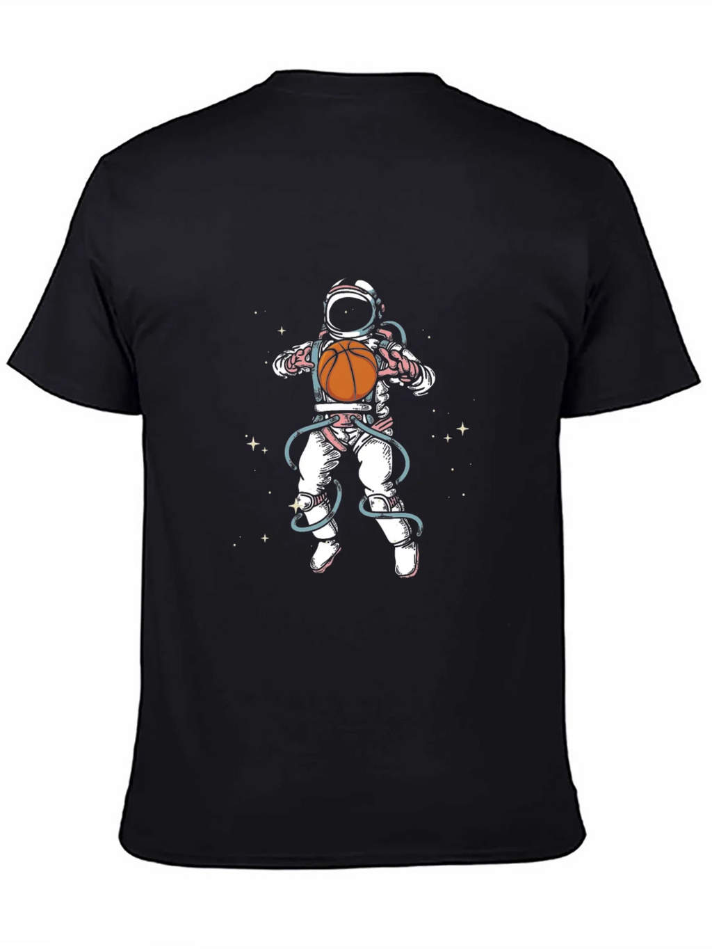 Astronaut Basketball Graphic Tee - Black Cotton Blend product image 7