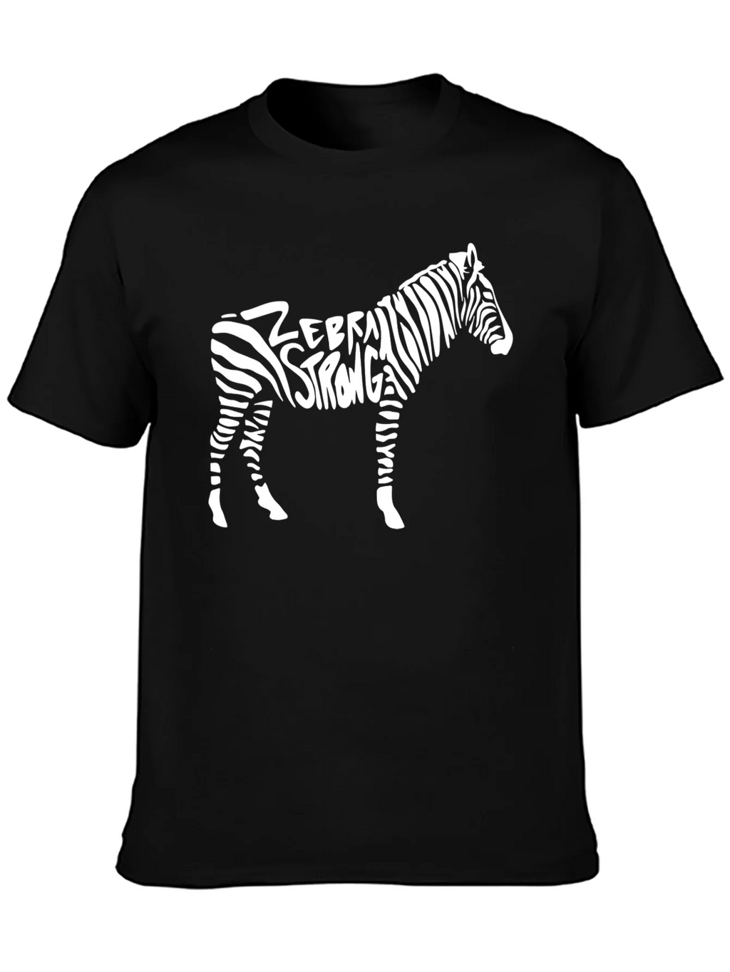 Zebra Strong Graphic Tee - Black Cotton T-Shirt product image 6