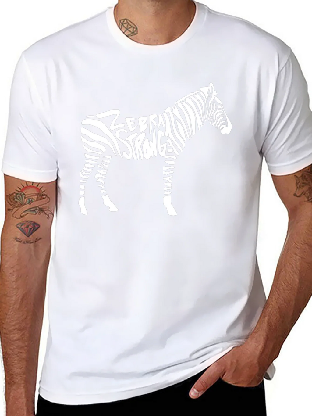 Zebra Strong Graphic Tee - Black Cotton T-Shirt product image 10