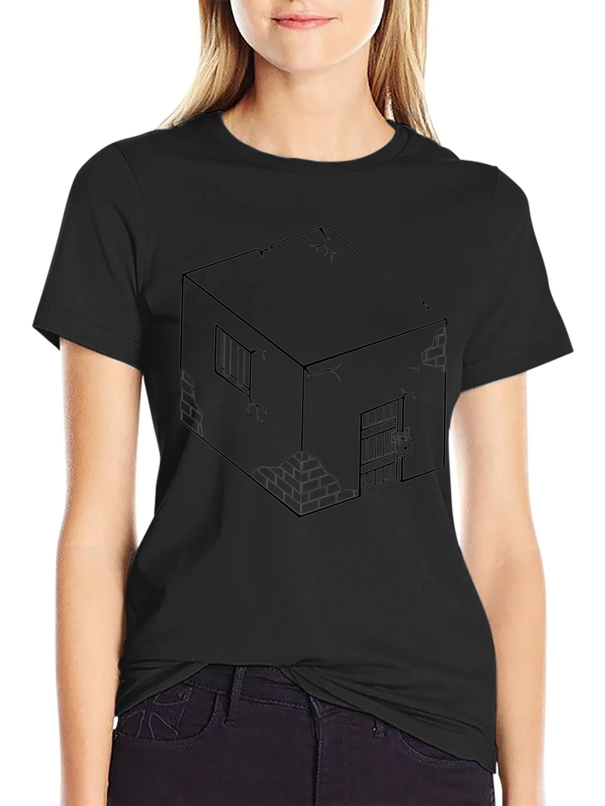 Isometric Prison Cell Graphic Tee - Edgy Style product image 5