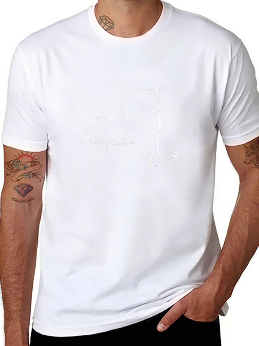 New York State Outline Graphic Tee - Black product image 10