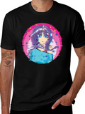 Anime Girl Unicorn Glitch T-Shirt - Black product image 1
