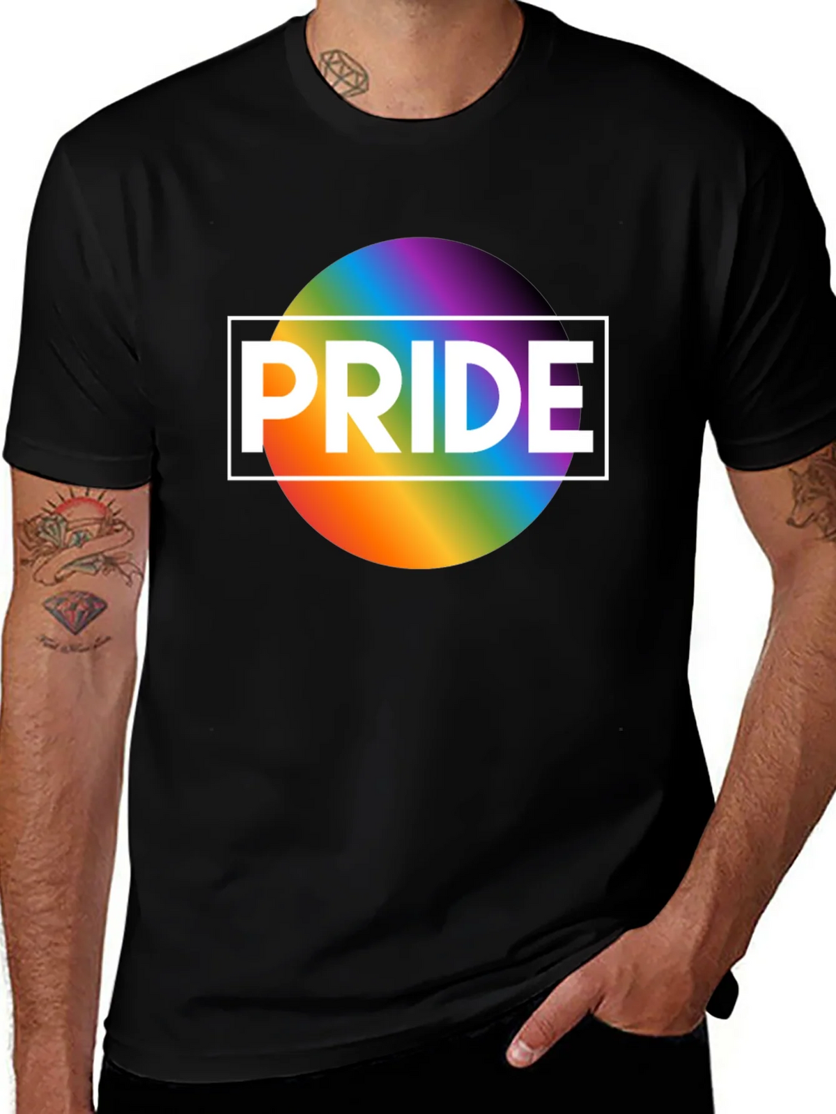 Pride Rainbow Graphic T-Shirt - Black product image 1