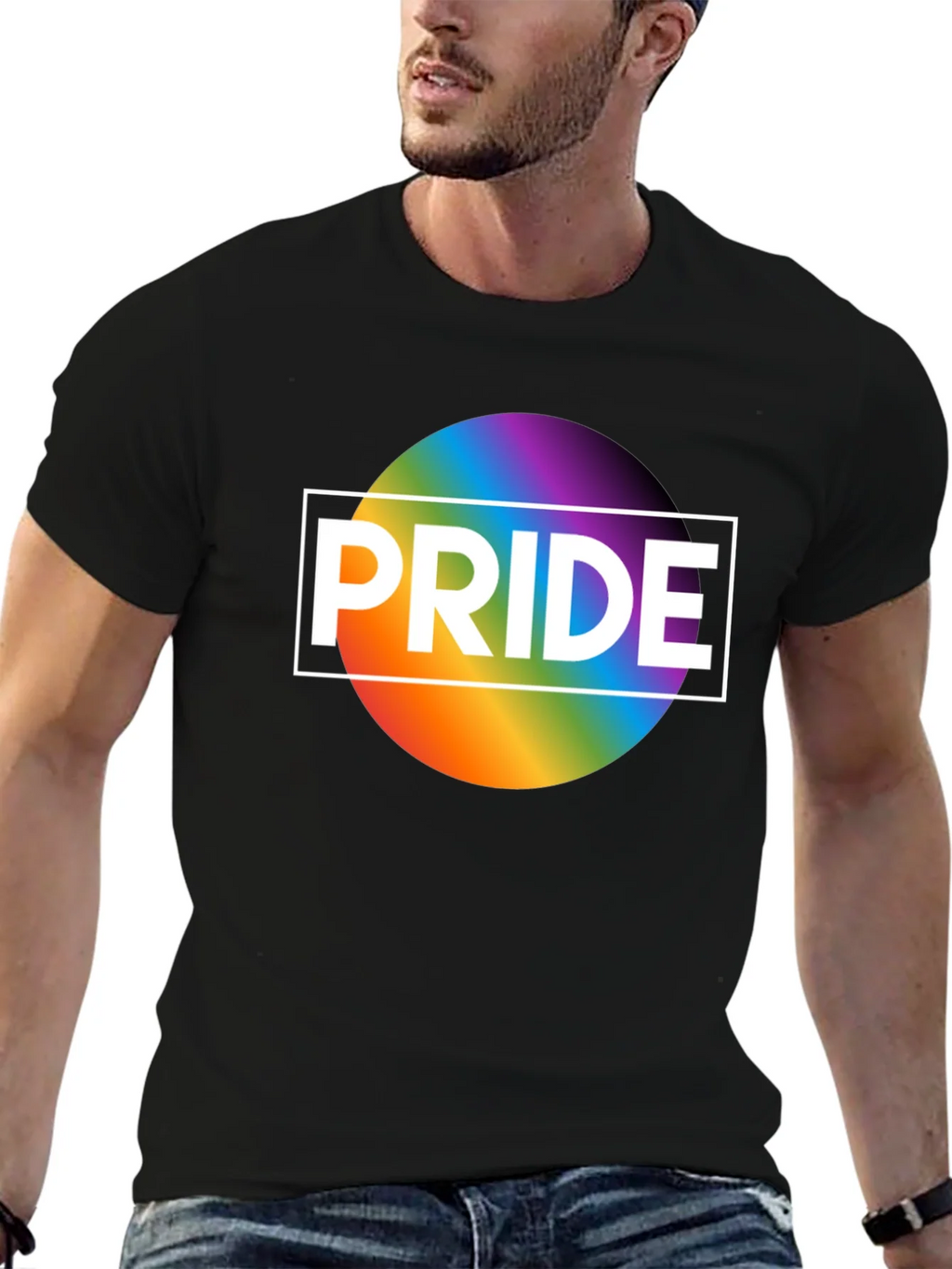 Pride Rainbow Graphic T-Shirt - Black product image 9