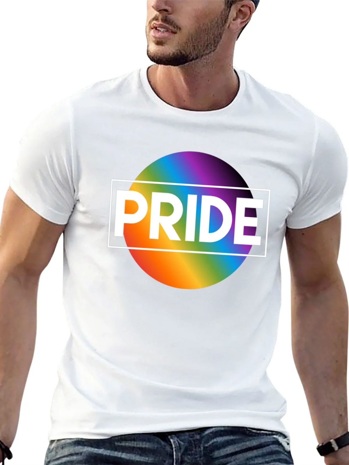 Pride Rainbow Graphic T-Shirt - Black product image 4