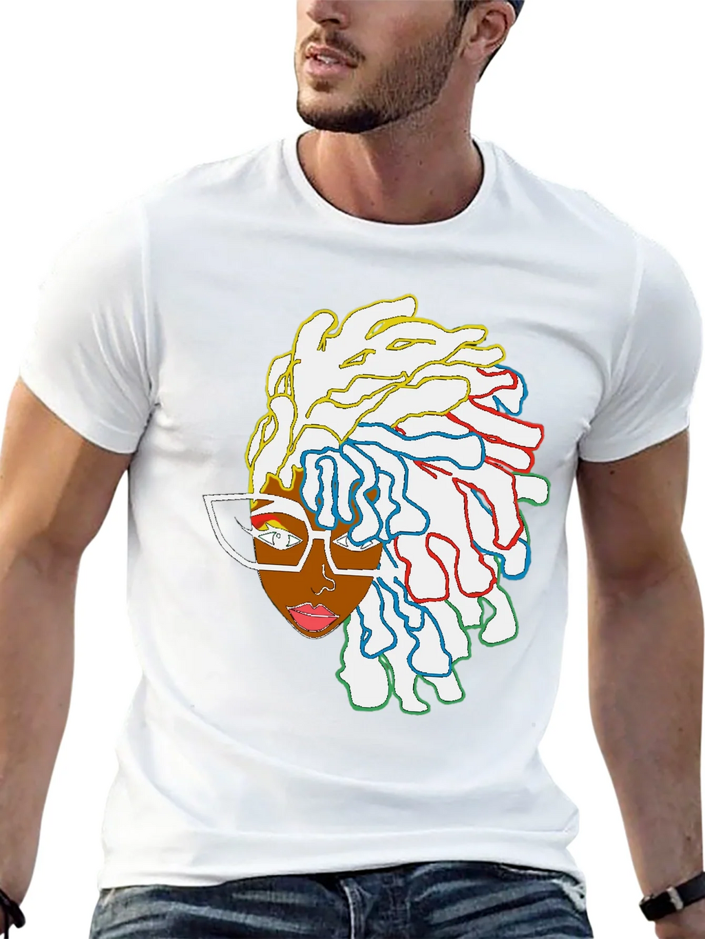 Cool Graphic Tee - Abstract Afro Art product image 4