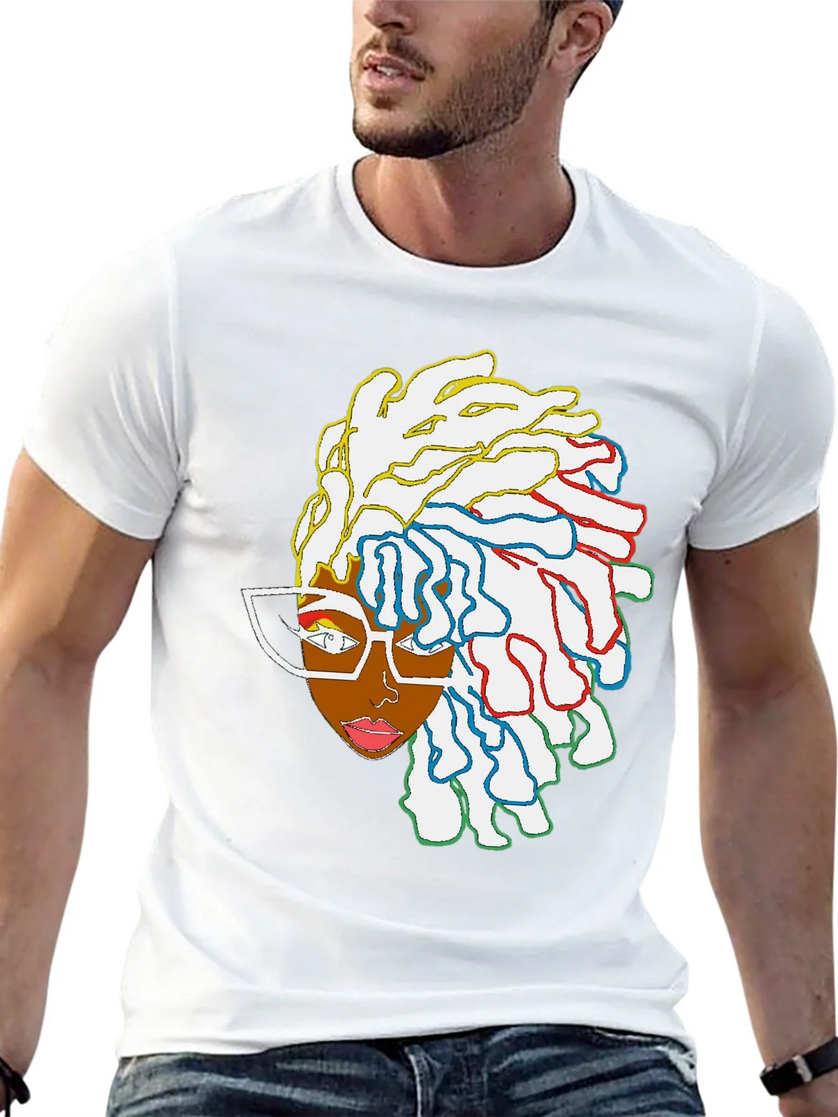 Cool Graphic Tee - Abstract Afro Art product image 4