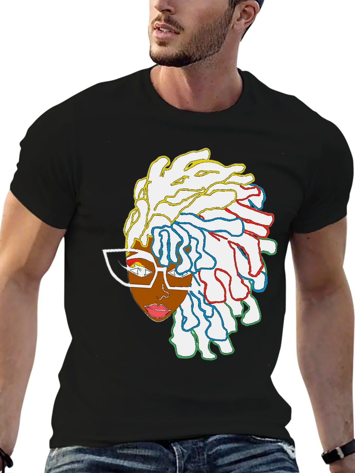 Cool Graphic Tee - Abstract Afro Art product image 9