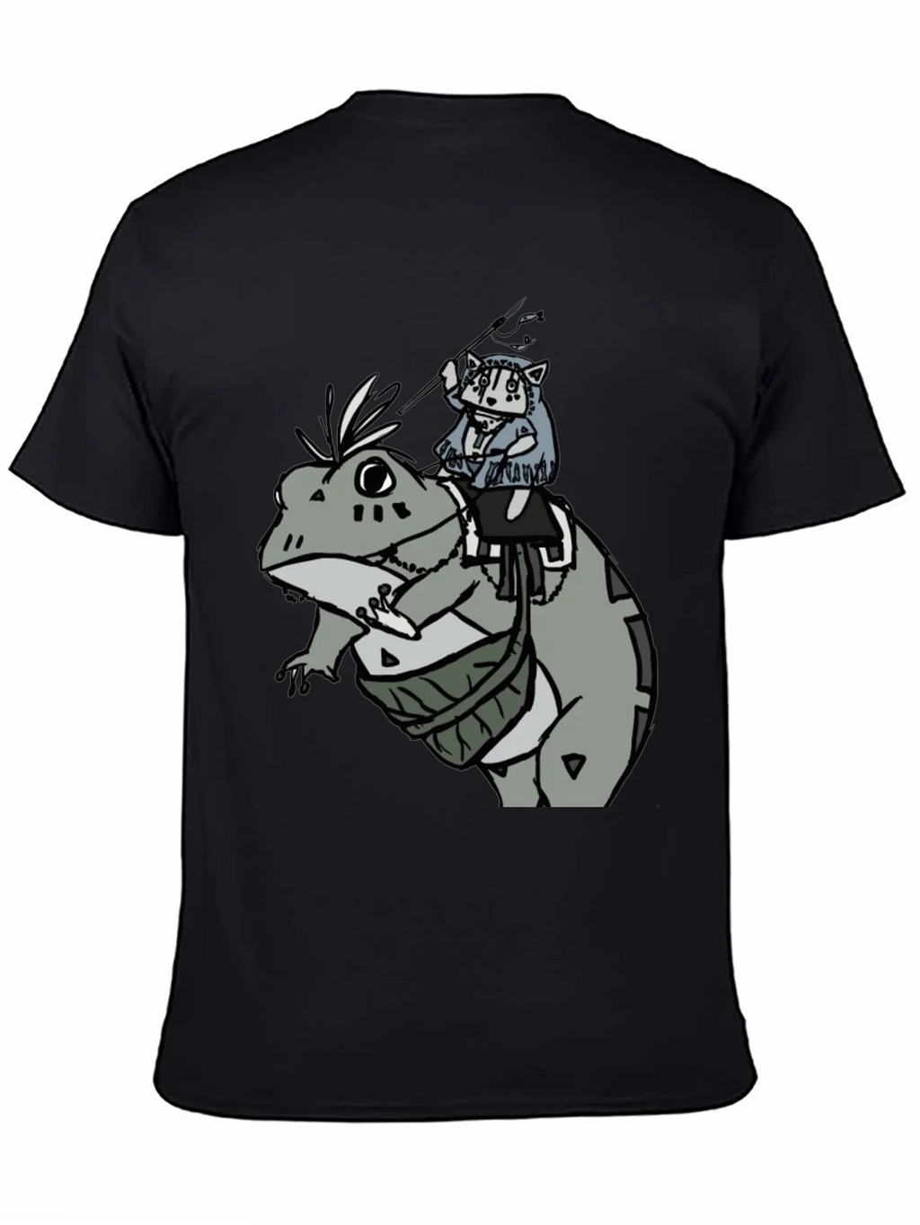 Frog Rider Graphic Tee - Black Cotton T-Shirt product image 7