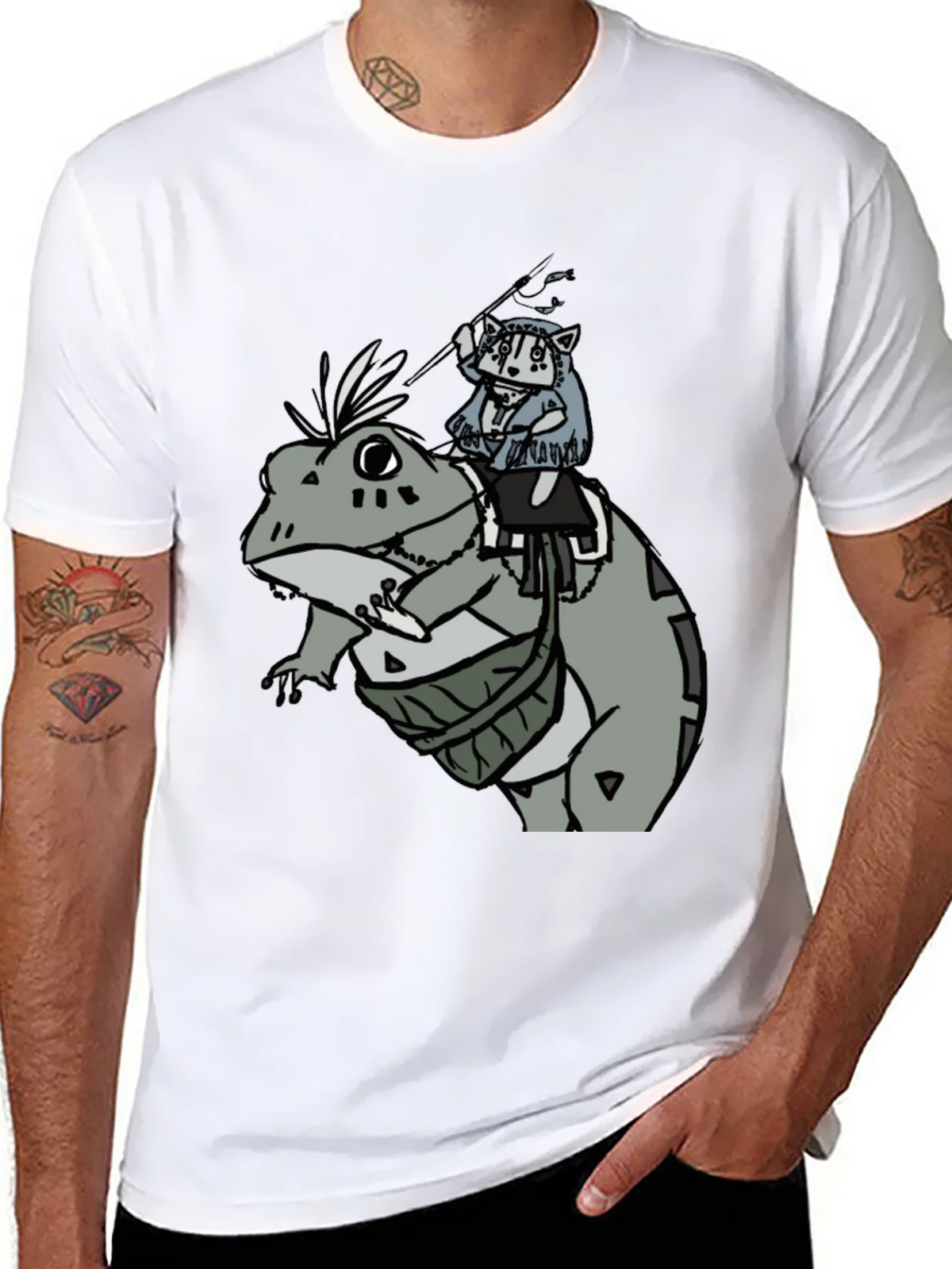 Frog Rider Graphic Tee - Black Cotton T-Shirt product image 10