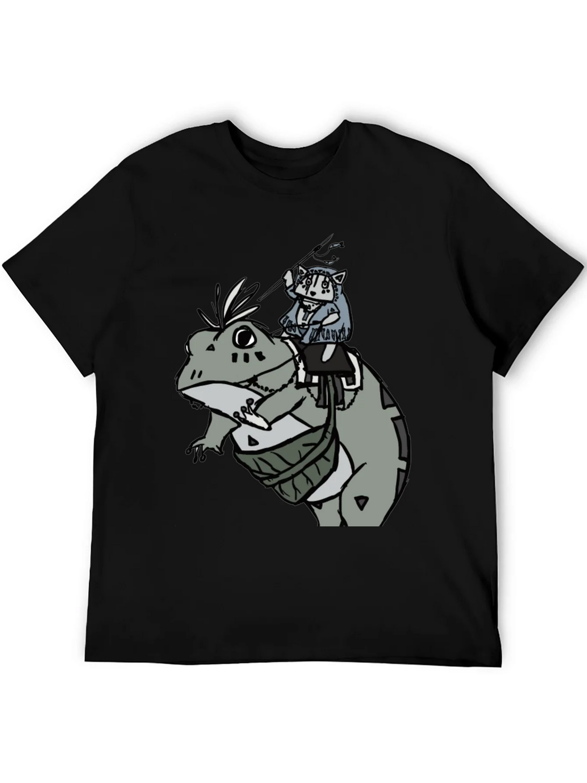 Frog Rider Graphic Tee - Black Cotton T-Shirt product image 8