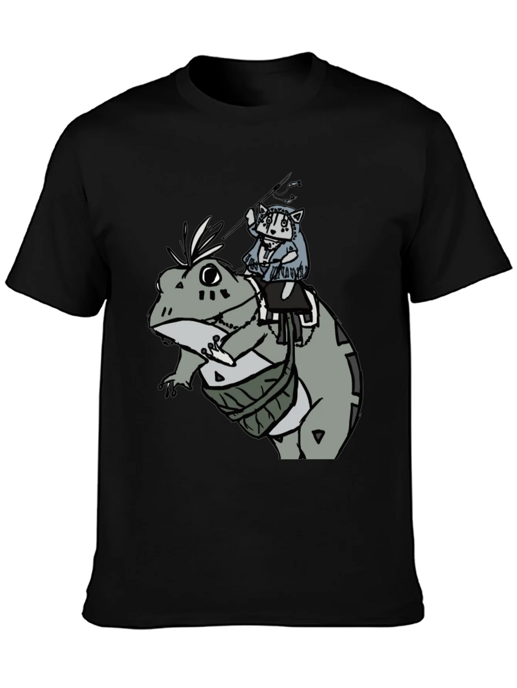 Frog Rider Graphic Tee - Black Cotton T-Shirt product image 6