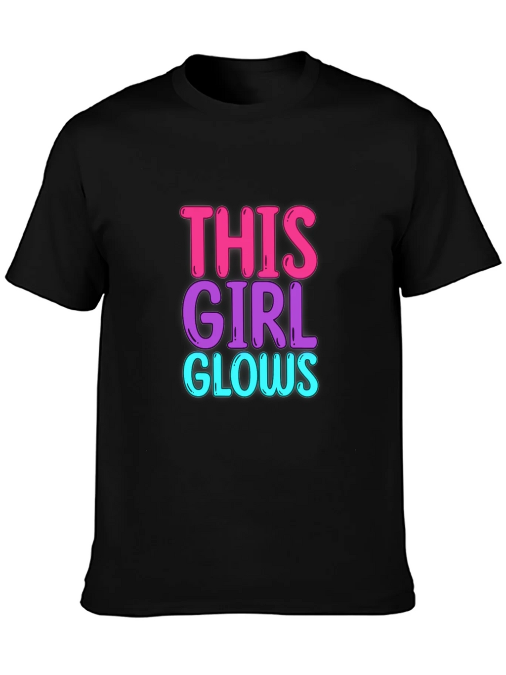 This Girl Glows Graphic Tee - Trendy Crew Neck T-Shirt product image 6
