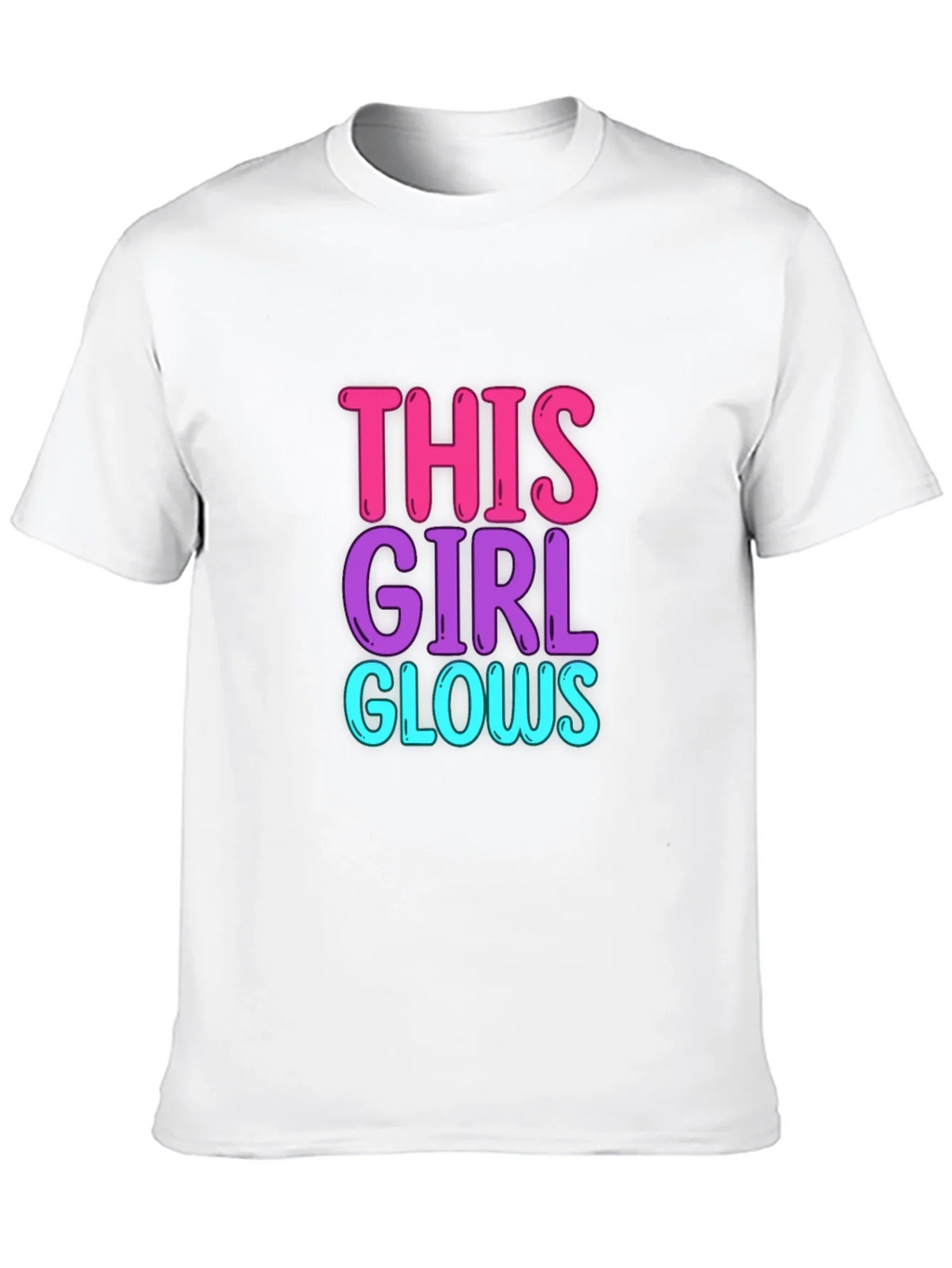 This Girl Glows Graphic Tee - Trendy Crew Neck T-Shirt product image 12
