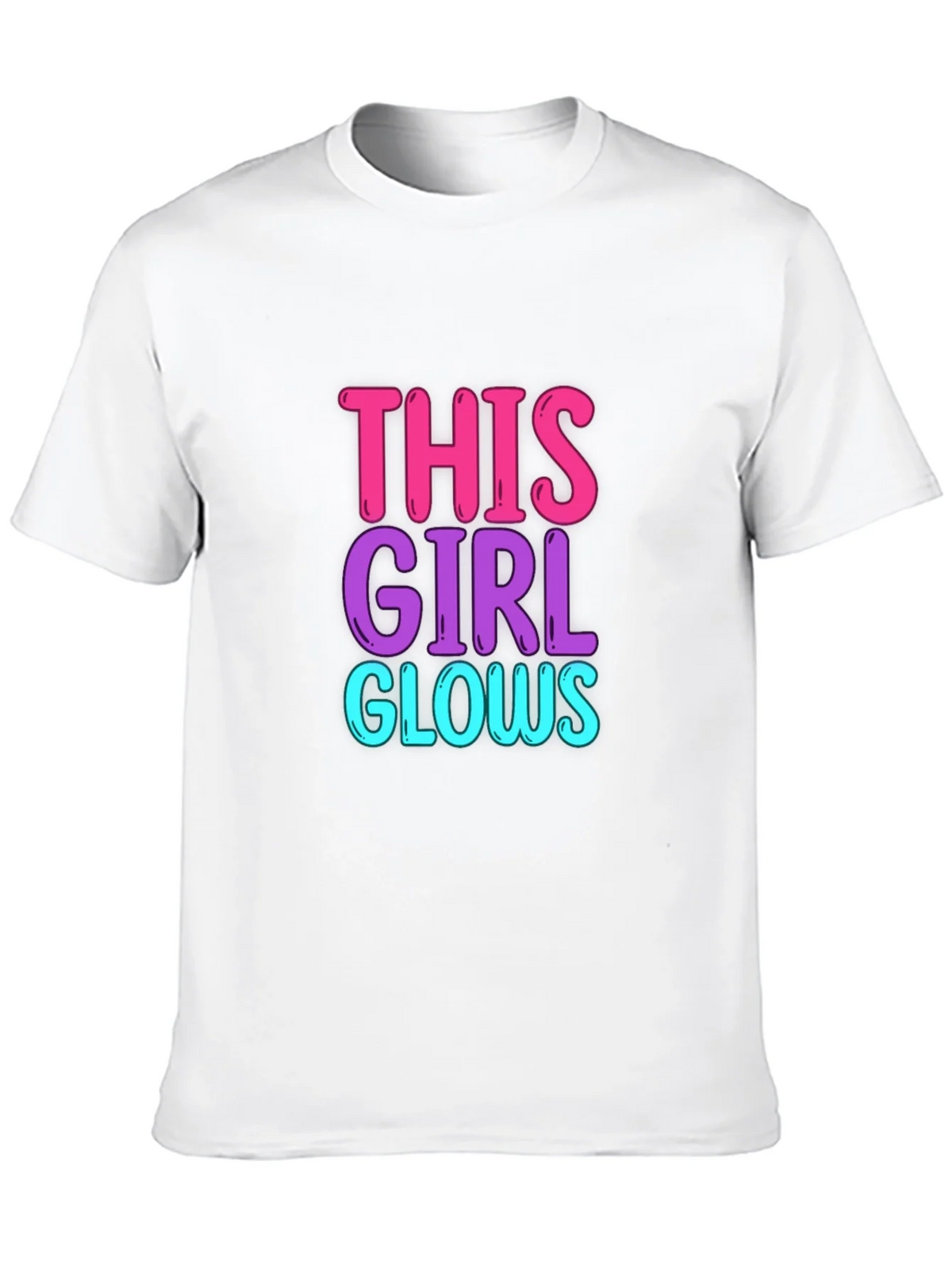 This Girl Glows Graphic Tee - Trendy Crew Neck T-Shirt product image 12