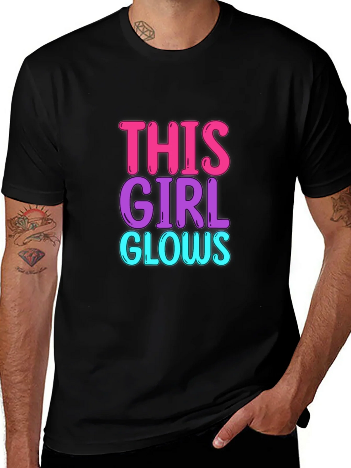 This Girl Glows Graphic Tee - Trendy Crew Neck T-Shirt product image 1