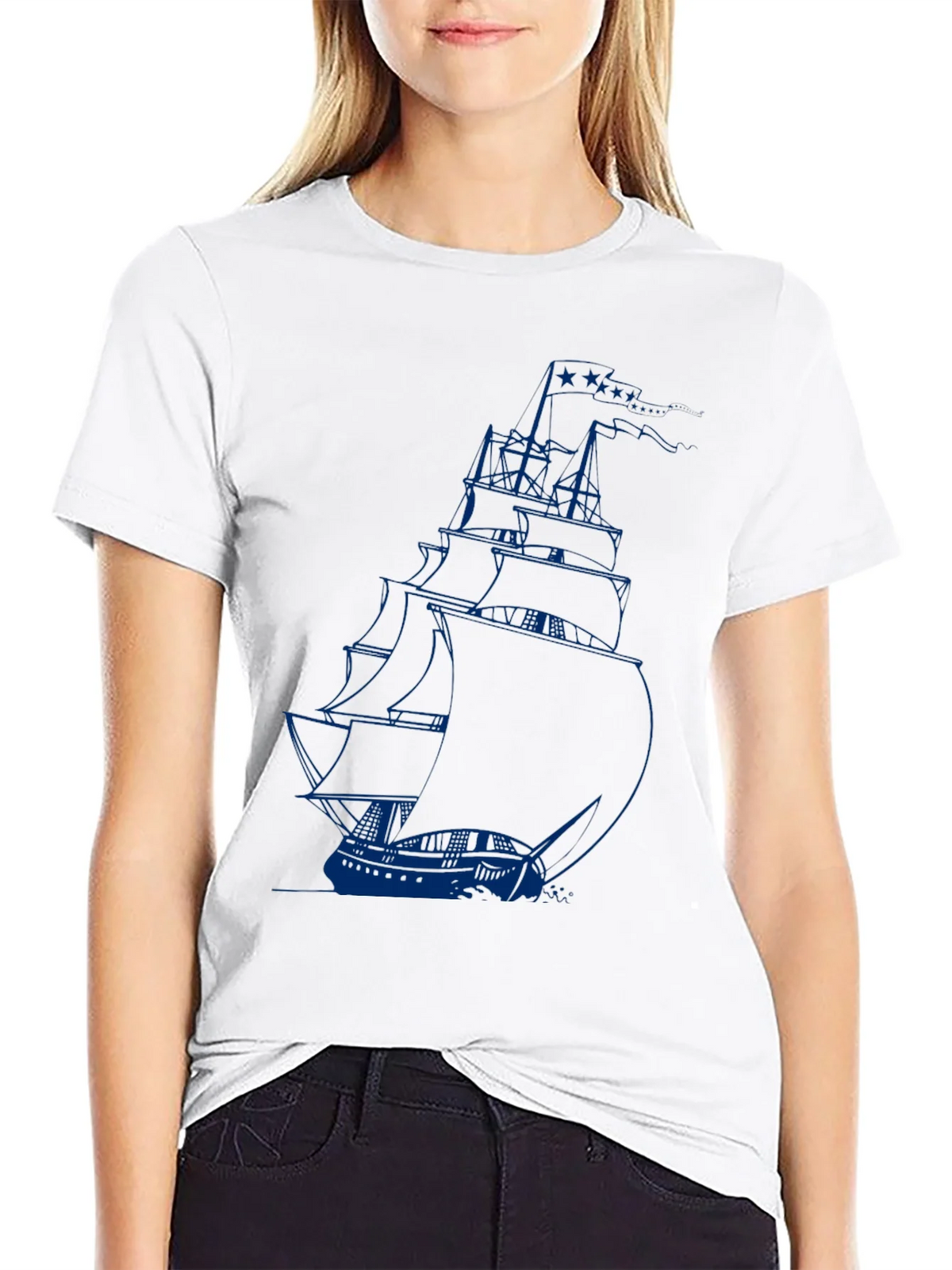 Nautical Sailboat Graphic Tee - Black product image 11