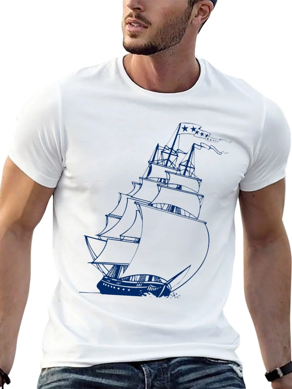 Nautical Sailboat Graphic Tee - Black product image 4