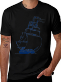 Nautical Sailboat Graphic Tee - Black product image 1