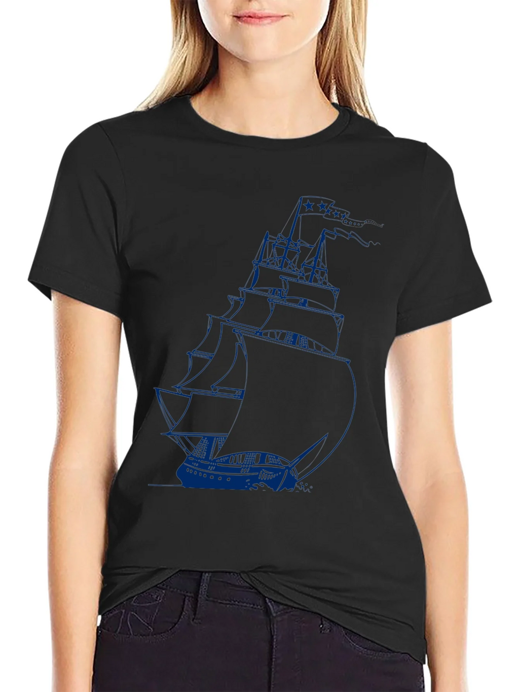 Nautical Sailboat Graphic Tee - Black product image 5