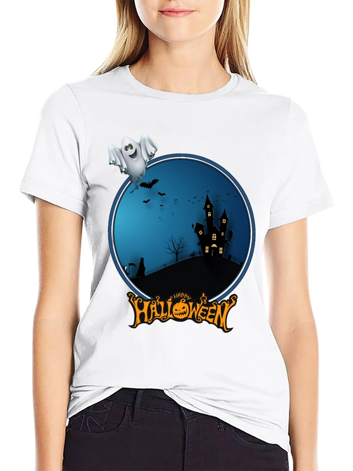 Happy Halloween Ghost Graphic Tee product image 11
