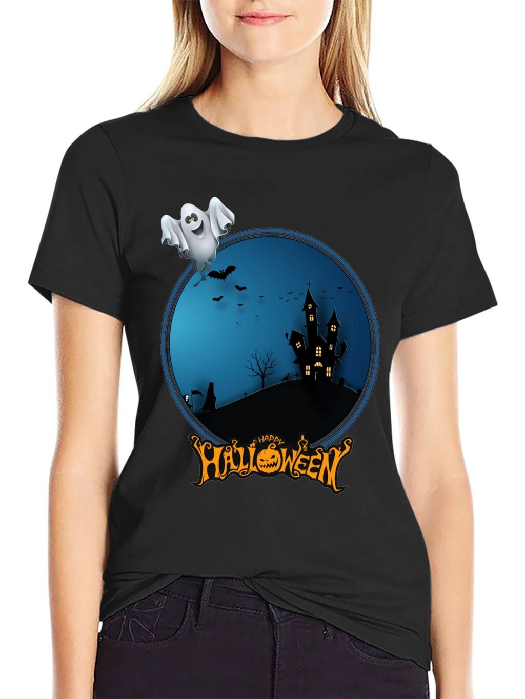 Happy Halloween Ghost Graphic Tee product image 5