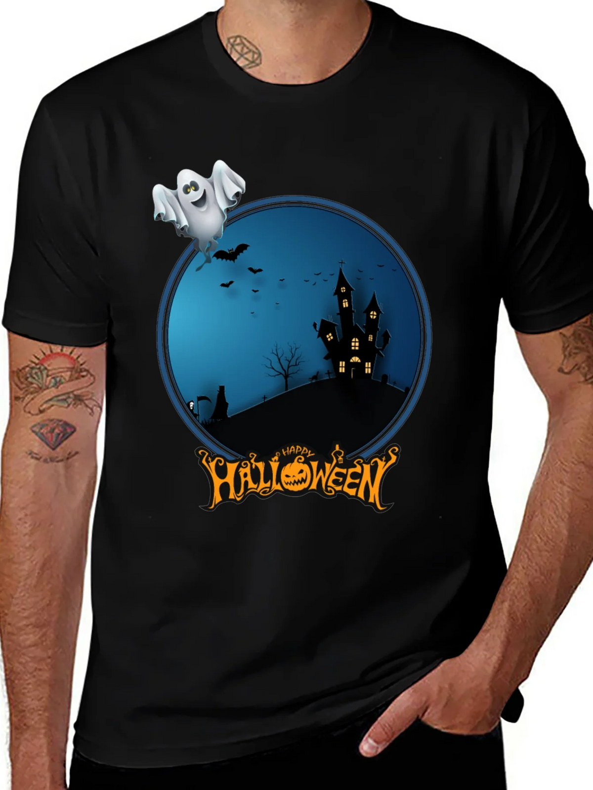 Happy Halloween Ghost Graphic Tee product image 1