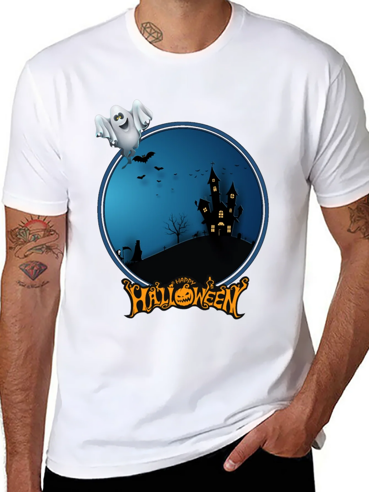 Happy Halloween Ghost Graphic Tee product image 10