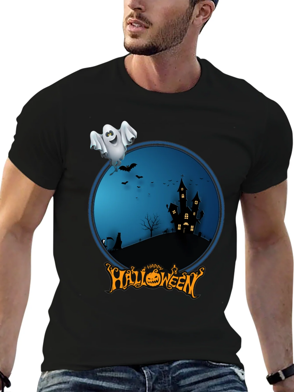 Happy Halloween Ghost Graphic Tee product image 9