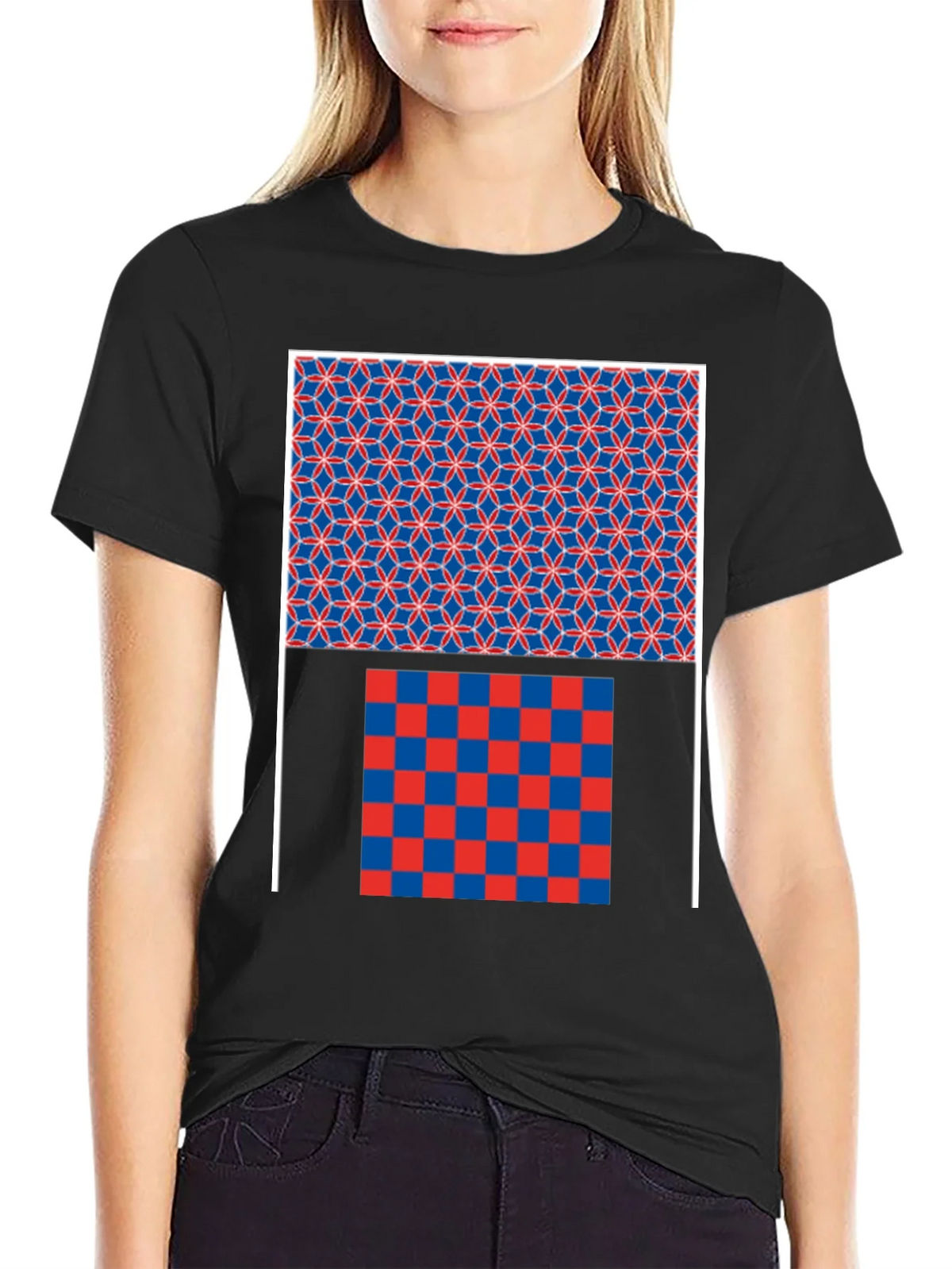 Geometric Pattern Graphic Print Black T-Shirt product image 5