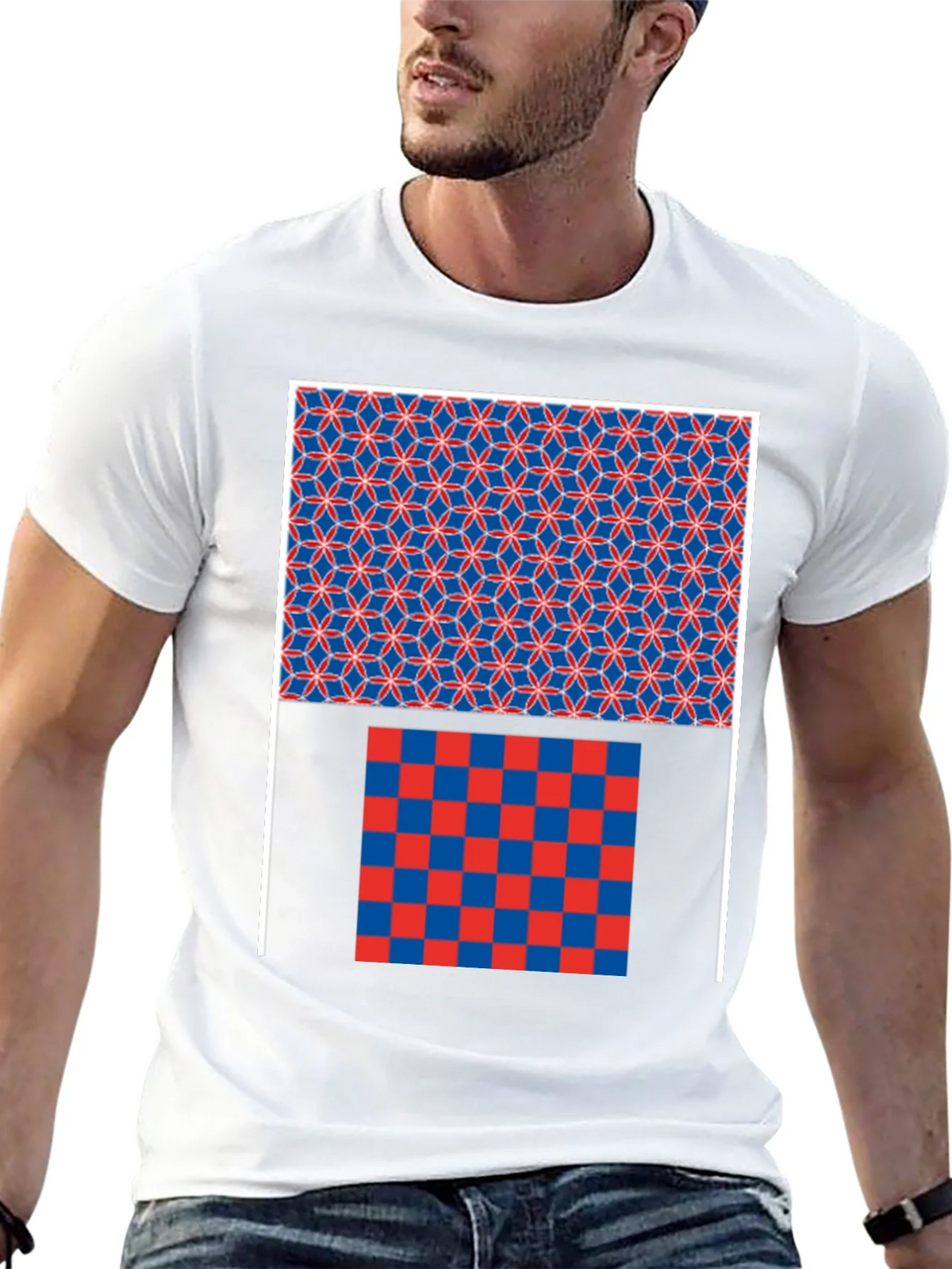 Geometric Pattern Graphic Print Black T-Shirt product image 4