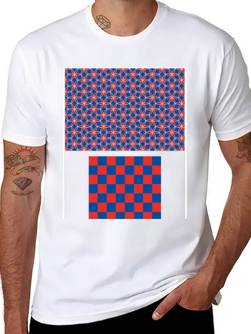Geometric Pattern Graphic Print Black T-Shirt product image 10
